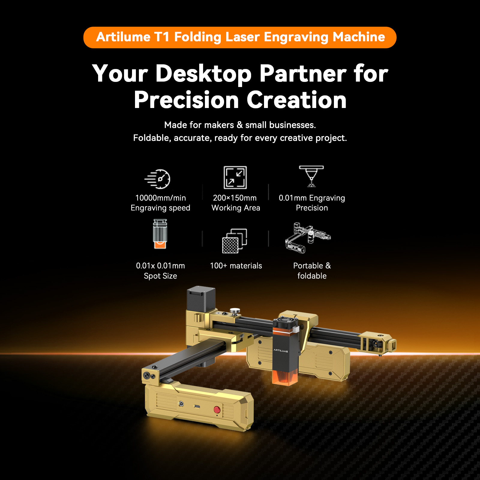 Industrial Laser Etching Machine - Gravador a Laser Artilume T1 7W