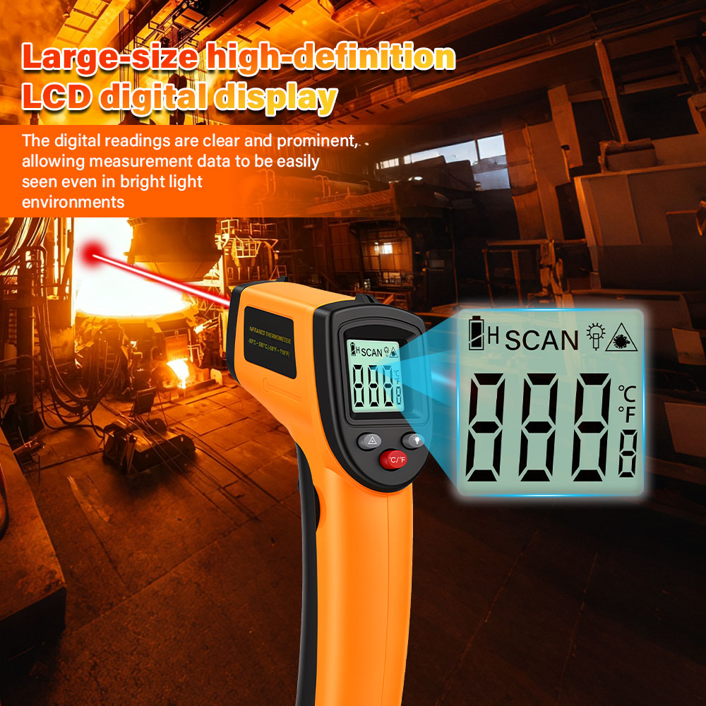 Industrial Laser Temperature Sensor - Termômetro Infravermelho Digital, Termômetro Sem Contato,