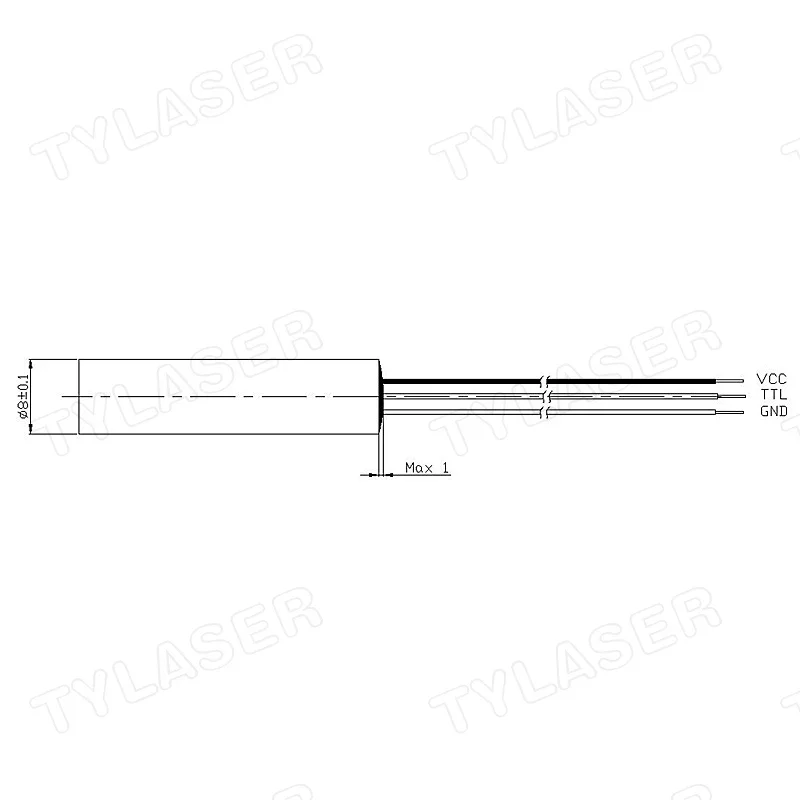 Industrial Grade Laser Pointer - Módulo Laser TTL Externo 8mm 635nm