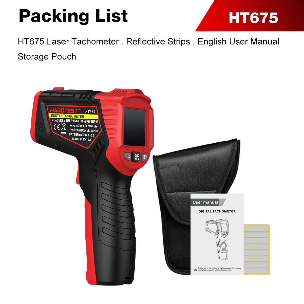 Tacômetro a Laser Digital HABO - Industrial Laser Tachometer avaliação e preço